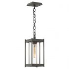 Hubbardton Forge Cela Medium Outdoor Lantern in Coastal Natural Iron, Clear Glass (ZM)