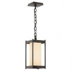 Hubbardton Forge Cela Medium Outdoor Lantern in Coastal Bronze, Opal Glass (GG)