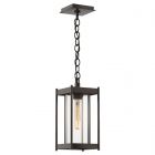 Hubbardton Forge Cela Medium Outdoor Lantern in Coastal Bronze, Clear Glass (ZM)