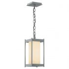 Hubbardton Forge Cela Medium Outdoor Lantern in Coastal Burnished Steel, Opal Glass (GG)