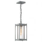 Hubbardton Forge Cela Medium Outdoor Lantern in Coastal Burnished Steel, Clear Glass (ZM)