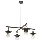 Hubbardton Forge Mason 4-Light Outdoor Pendant in Coastal Oil Rubbed Bronze, Clear Glass (ZM)