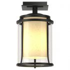Hubbardton Forge Meridian Outdoor Semi-Flush in Coastal Black