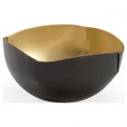 Chelsea House Misc Square Double Edge Bowl - Matte Black/Gold