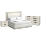 A.R.T. Furniture Cotiere Upholstered Panel Bedroom Set in Linen