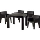 Vondom Jut 35.5" x 35.5" Basic Dining Set in Black