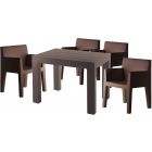 Vondom Jut 35.5" x 35.5" Basic Dining Set in Bronze