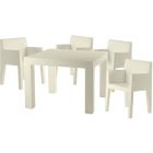 Vondom Jut 35.5" x 35.5" Basic Dining Set in Ecru