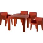 Vondom Jut 35.5" x 35.5" Basic Dining Set in Red