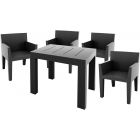 Vondom Jut 35.5" x 35.5" Lacquered Dining Set in Anthracite