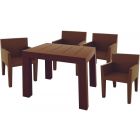 Vondom Jut 35.5" x 35.5" Lacquered Dining Set in Bronze