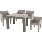 Vondom Jut 35.5" x 35.5" Lacquered Dining Set in Taupe