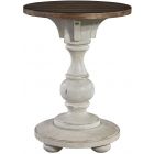 Liberty Furniture Morgan Creek Chair Side Table in Antique White with Wire Brushed Tobacco Accents