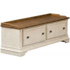 Liberty Furniture Morgan Creek Storage Hall Bench in Antique White with Wire Brushed Tobacco Accents