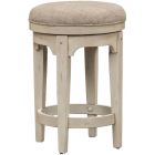 Liberty Furniture Morgan Creek Console Swivel Stool in Antique White with Wire Brushed Tobacco Accents