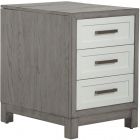 Liberty Furniture Palmetto Heights 3 Drawer Chairside Table in Two-Tone Shell White and Driftwood