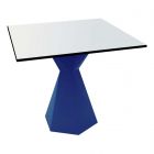 Vondom Vertex 23.25" Lacquered Square Table in Notte Blue