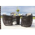 Skyline Design Dynasty Round Dining Set With Black Glass