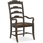 Hooker Furniture Hill Country Twin Sisters Ladderback Arm Chair in Black