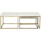 Essentials For Living Traditions Carrera Nesting Coffee Table in White Marble Top (CL1A) - CLEARANCE SALE