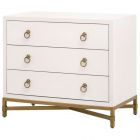 Essentials For Living Traditions Strand Shagreen 3-Drawer Nightstand 6120.PRL-SHG/GLD