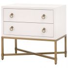 Essentials For Living Traditions Strand Shagreen 2-Drawer Nightstand 6121.PRL-SHG/GLD