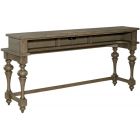 Liberty Furniture Americana Farmhouse Console Bar Table in Dusty Taupe