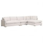 Essentials For Living Stitch & Hand Clara Modular 3pc Sectional in Left Slim Arm Sofa - Stone Basketweave