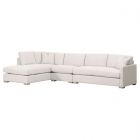 Essentials For Living Stitch & Hand Clara Modular 3pc Sectional in Right Slim Arm Sofa - Stone Basketweave