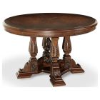 AICO Michael Amini Windsor Court Round Dining Table in Vintage Fruitwood