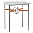 Hubbardton Forge Equus Side Table in Dark Smoke, Glass Top 750116-1064