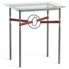 Hubbardton Forge Equus Side Table in Dark Smoke, Glass Top 750116-1066
