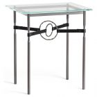 Hubbardton Forge Equus Side Table in Dark Smoke, Glass Top 750116-1068
