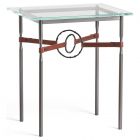 Hubbardton Forge Equus Side Table in Dark Smoke, Glass Top 750116-1072