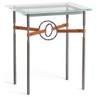 Hubbardton Forge Equus Side Table in Dark Smoke, Glass Top 750116-1073