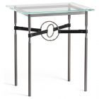 Hubbardton Forge Equus Side Table in Dark Smoke, Glass Top 750116-1077