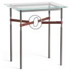 Hubbardton Forge Equus Side Table in Dark Smoke, Glass Top 750116-1081