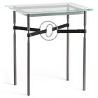 Hubbardton Forge Equus Side Table in Dark Smoke, Glass Top 750116-1083