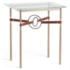 Hubbardton Forge Equus Side Table in Soft Gold, Glass Top 750116-1246