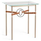 Hubbardton Forge Equus Side Table in Soft Gold, Glass Top 750116-1247