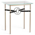 Hubbardton Forge Equus Side Table in Soft Gold, Glass Top 750116-1248