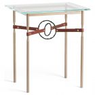 Hubbardton Forge Equus Side Table in Soft Gold, Glass Top 750116-1252