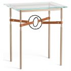 Hubbardton Forge Equus Side Table in Soft Gold, Glass Top 750116-1253
