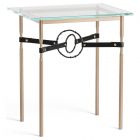 Hubbardton Forge Equus Side Table in Soft Gold, Glass Top 750116-1254