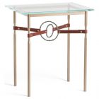 Hubbardton Forge Equus Side Table in Soft Gold, Glass Top 750116-1255