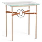Hubbardton Forge Equus Side Table in Soft Gold, Glass Top 750116-1256