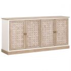 Essentials For Living Bella Antique Weave Media Sideboard in Smoke Gray Oak