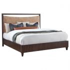 Fairfield Chair West Camden Queen Bed in Tahitian Pearl with Bisque Leather