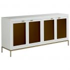 Fairfield Chair East Camden Credenza in Pearl with Rose Gold Door Panels