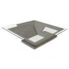 Oggetti Nautilus Square Cocktail Table with Glass, Latti Grey (CL1A) - CLEARANCE SALE